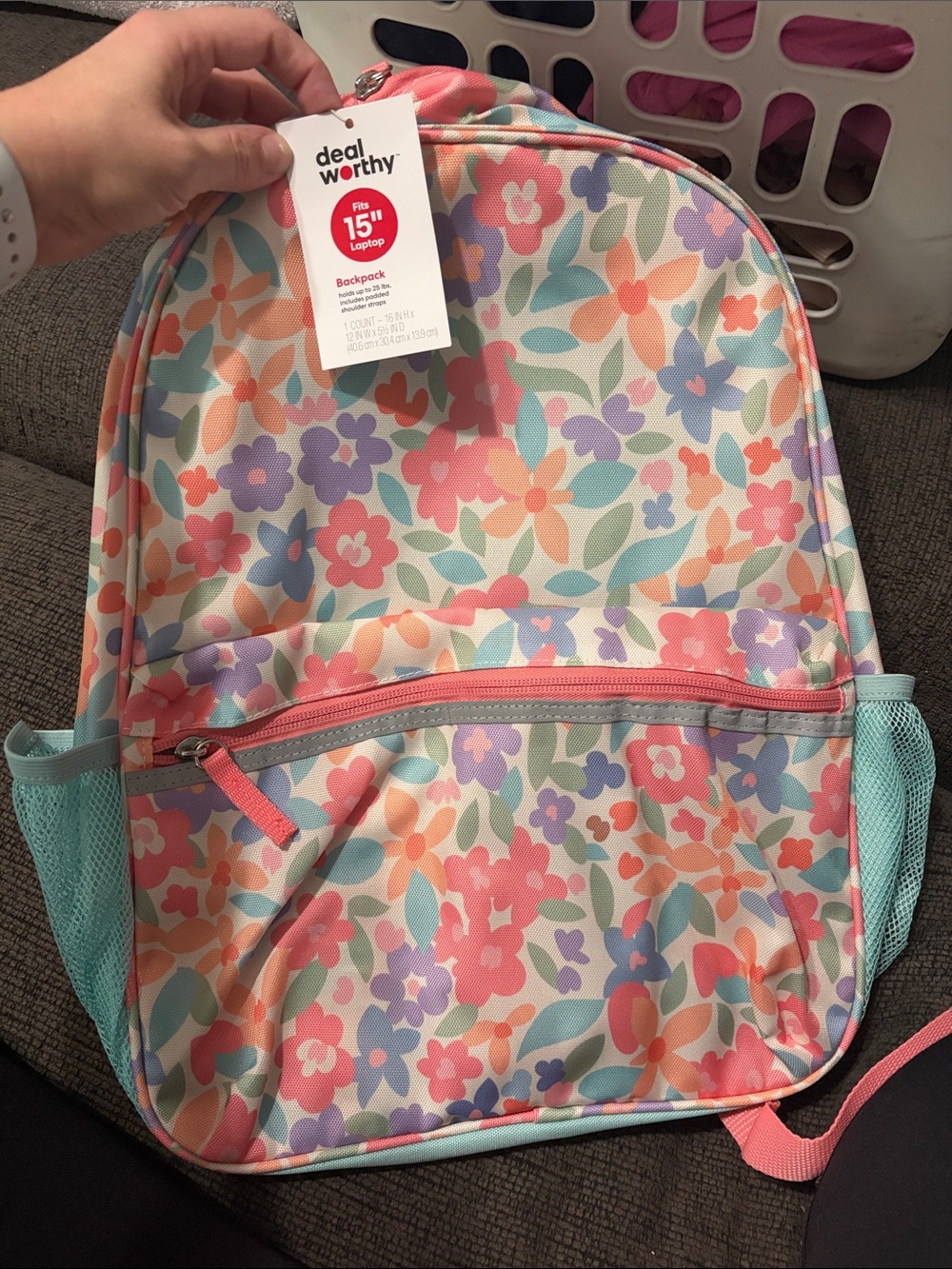 Kids Floral Backpack – Pastel Multicolor